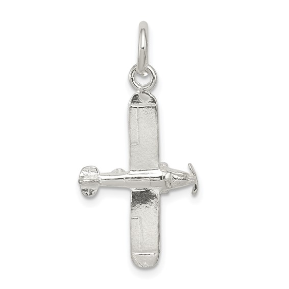 Sterling Silver 3/4in Airplane Charm