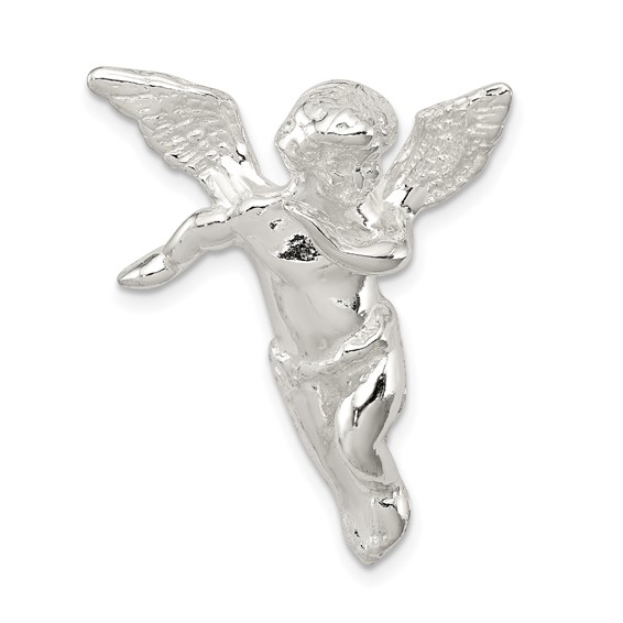 Sterling Silver 1 1/8in Guardian Angel Pendant