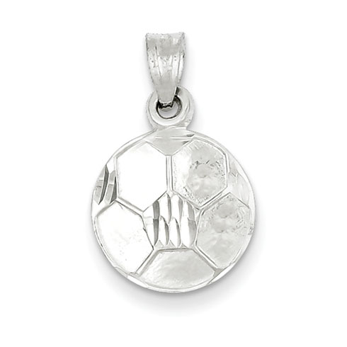 Sterling Silver Diamond-cut Soccer Ball Charm 1/2in