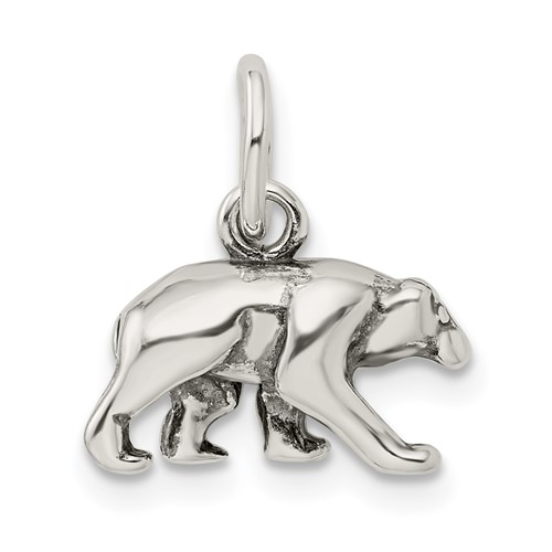 Sterling Silver 3-D Walking Bear Charm