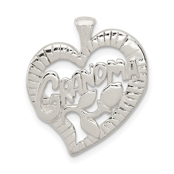 Sterling Silver 3/4in Grandma Heart Charm