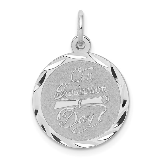 Sterling Silver 5/8in On Graduation Day Disc Charm