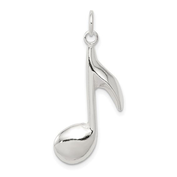 Sterling Silver Music Note Charm 1in