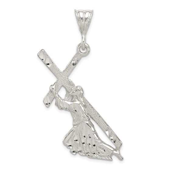 Sterling Silver St. Andrew Cross Pendant 2 1/8in