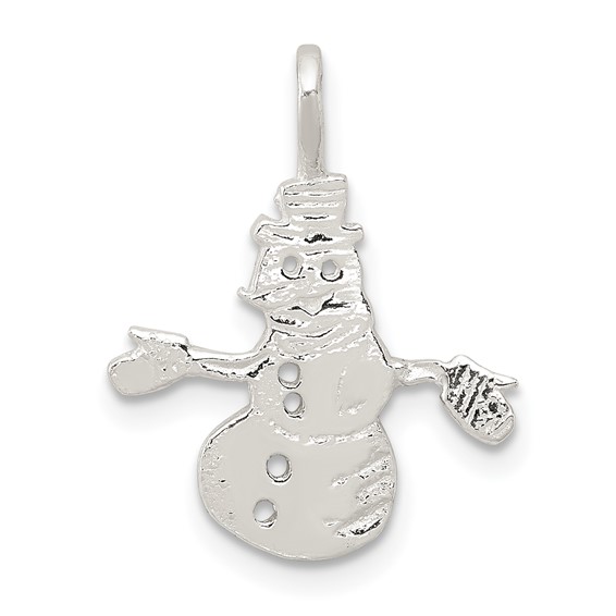 Sterling Silver Snowman Charm with Open Arms 5/8in