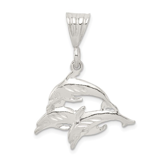 Sterling Silver Trio of Dolphins Pendant
