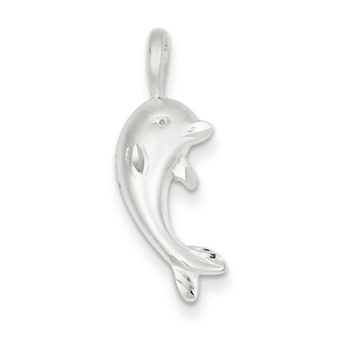 Sterling Silver 3/4in Polished Dolphin Charm QC2040 | Joy Jewelers