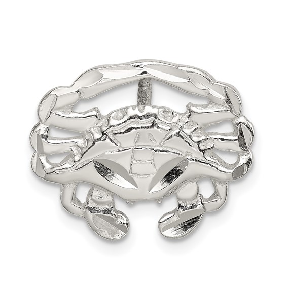 Sterling Silver 5/8in Crab Slide Charm