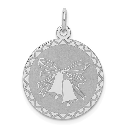 Sterling Silver Round Wedding Bells Charm