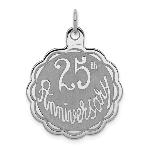 Sterling Silver 25th Anniversary Charm