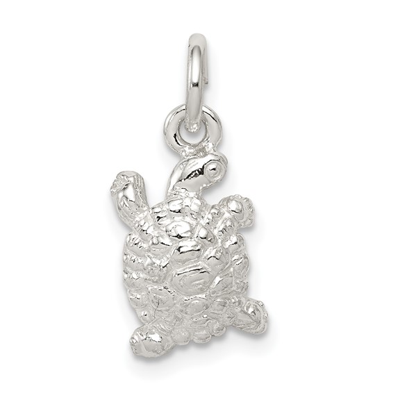 Sterling Silver 1/2in Walking Turtle Charm