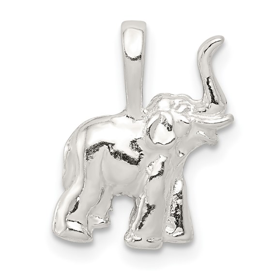 Sterling Silver 5/8in Elephant Raised Trunk Charm