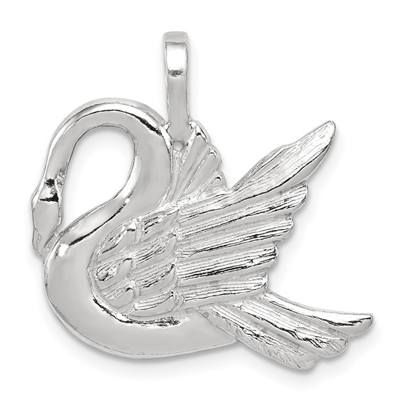 Sterling Silver 3/4in Swan Charm