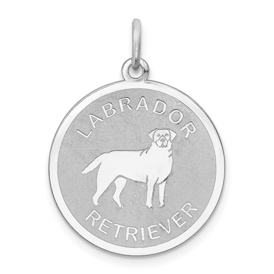 Sterling Silver 3/4in Labrador Retriever Disc Charm