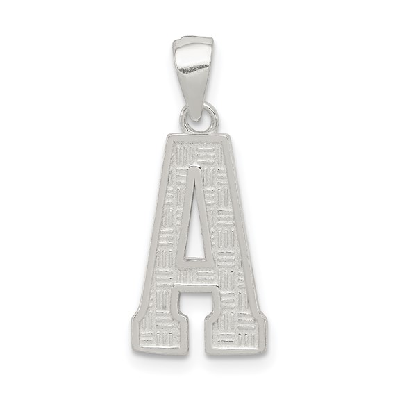Sterling Silver Textured Initial A Charm