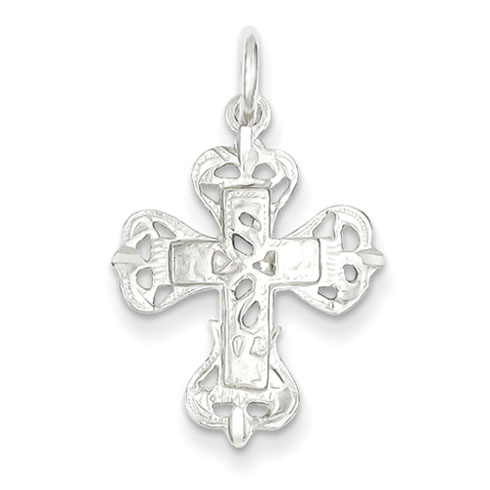 Sterling Silver Diamond-Cut Cross Charm