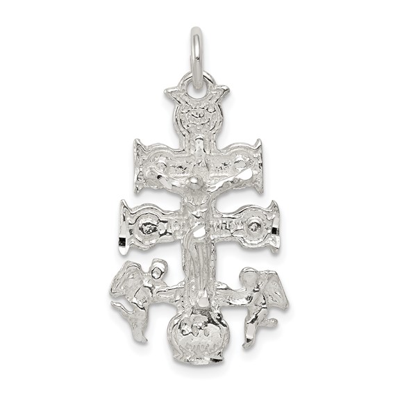 1 1/8in Cara Vaca Crucifix - Sterling Silver