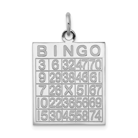 Sterling Silver Bingo Card Pendant