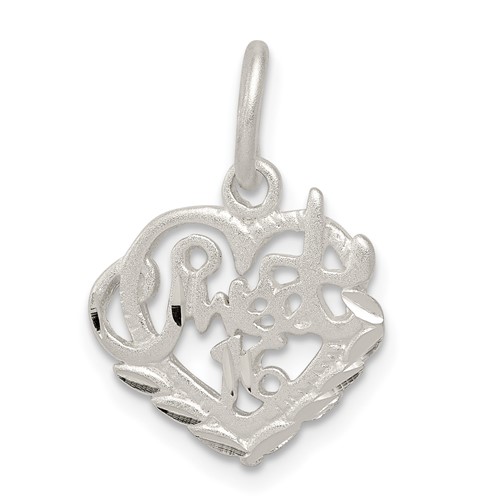 Sterling Silver 1/2in Sweet 16 Charm