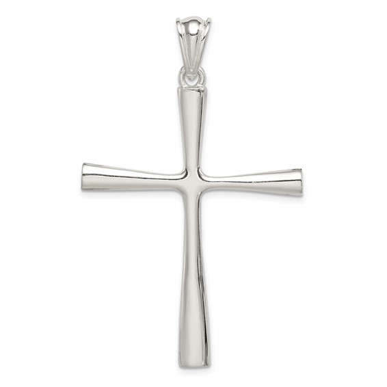 Sterling Silver 2 1/4in Jumbo Tapered Cross
