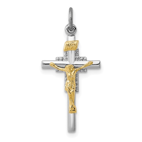 Vermeil & Sterling Silver 7/8in Crucifix