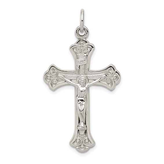 Sterling Silver 1.5in Budded Crucifix