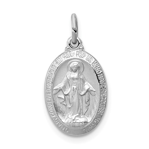 Sterling Silver 9/16in Oval Miraculous Medal