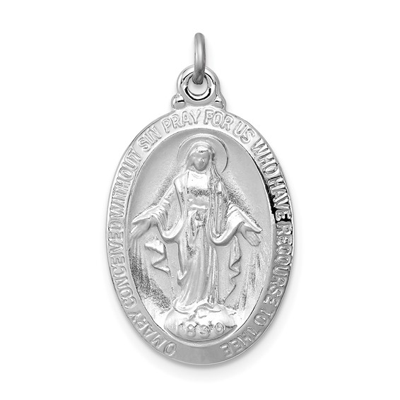 Miraculous Medal 13/16in - Sterling Silver