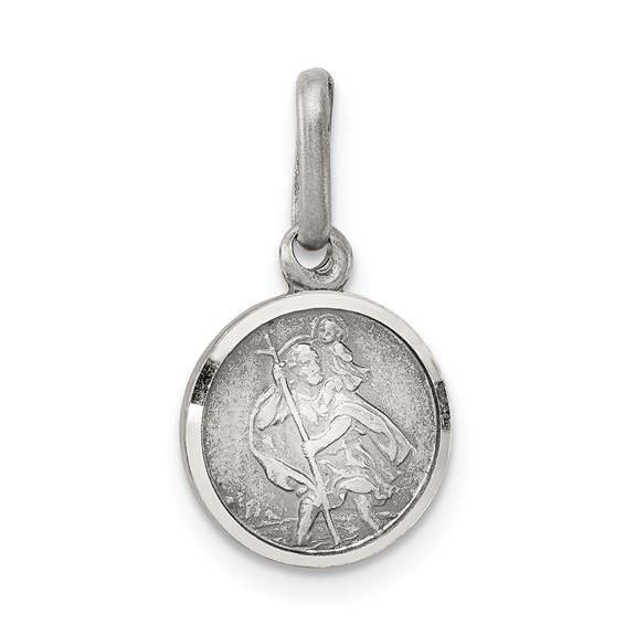 Sterling Silver 10mm Italian St. Christopher Charm QC3537