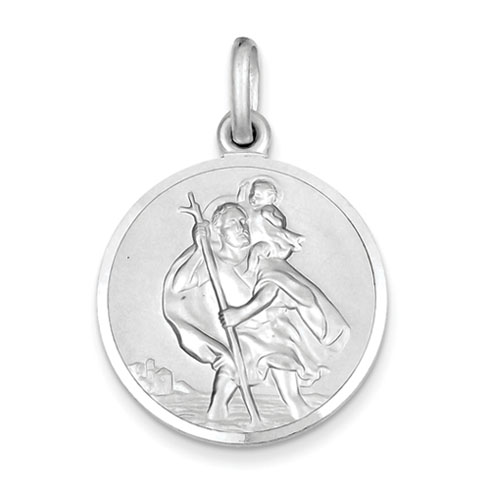 Sterling Silver 1in Italian St. Christopher Medal
