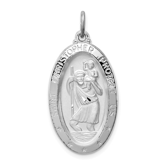 1in St. Christopher Medal - Sterling Silver