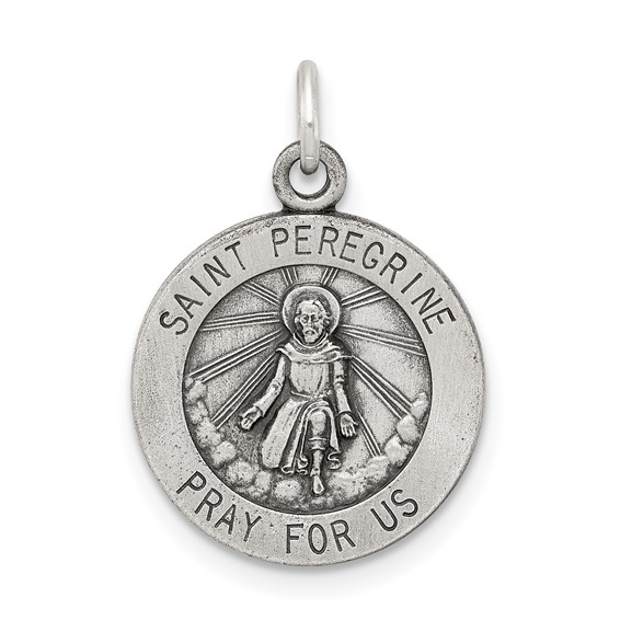 St. Peregrine Medal 9/16in - Sterling Silver