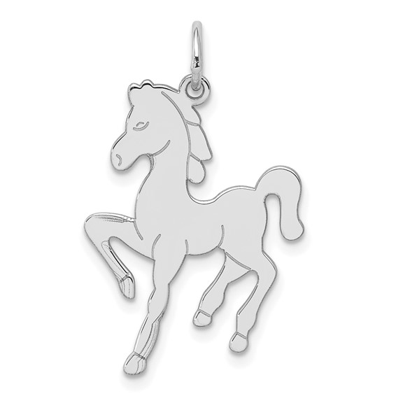 Sterling Silver Flat Horse Pendant