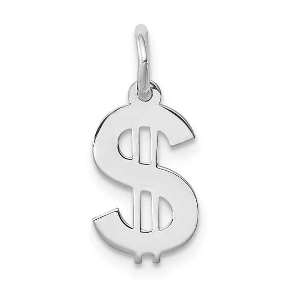 Sterling Silver Dollar Sign Charm 1/2in