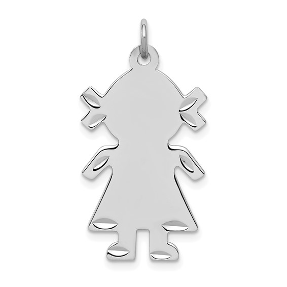 Sterling Silver 1in Engravable Girl Charm