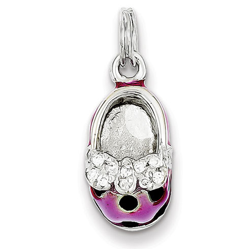 Sterling Silver Enameled Shoe Charm