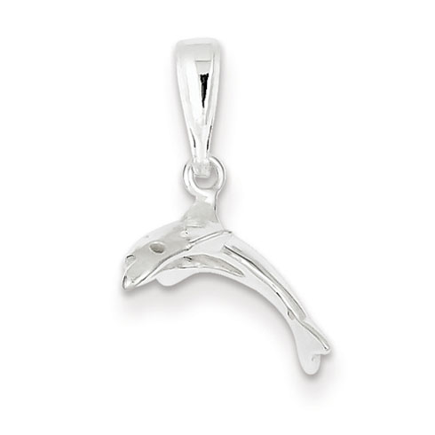 Sterling Silver 3-D Tiny Dolphin Charm
