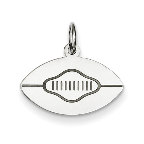 Sterling Silver Flat Football Charm