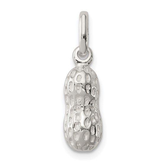 Sterling Silver 1/2in 3D Peanut Charm