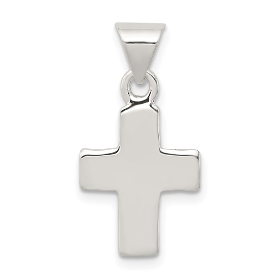 Sterling Silver Polished Latin Cross Pendant 5/8in