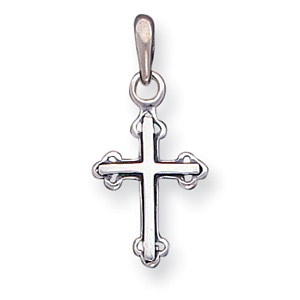 Sterling Silver 3/4in Antiqued Double Cross Charm