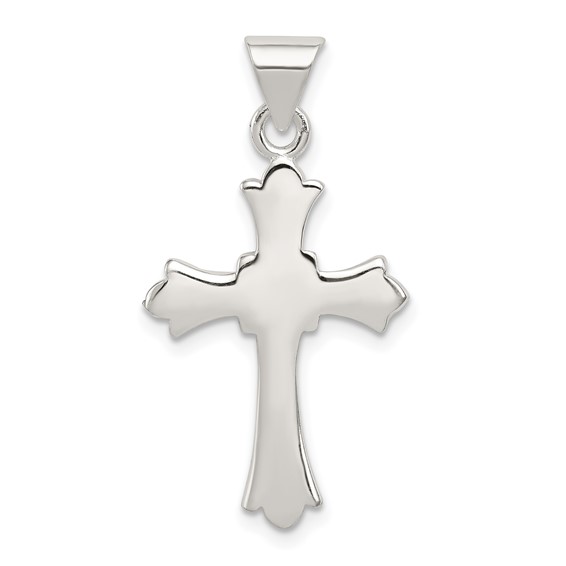 Sterling Silver 1in Budded Cross Pendant