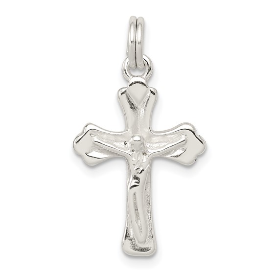 Sterling Silver Crucifix Cross Charm 3/4in