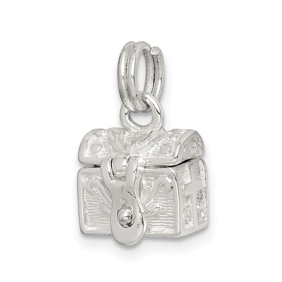 Sterling Silver 3/8in Cross Box Opens Charm