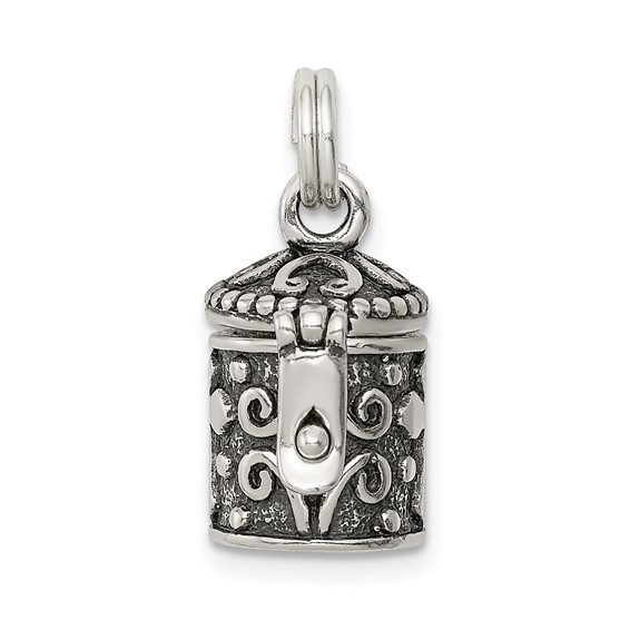 Sterling Silver Prayer Box with Cross Charm