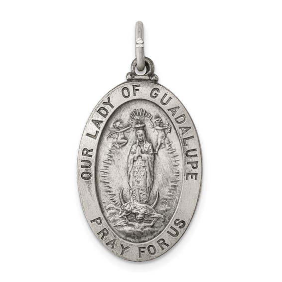Sterling Silver 15/16in Our Lady Of Guadalupe Medal