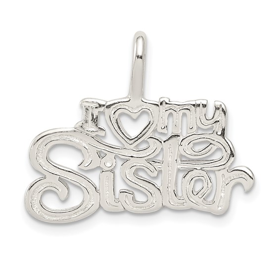 Sterling Silver I Heart My Sister Pendant