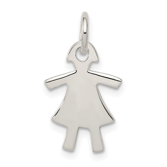 5/8in Girl Charm - Sterling Silver
