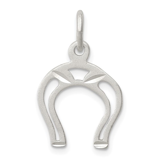 Sterling Silver 5/8in Open Style Horseshoe Charm
