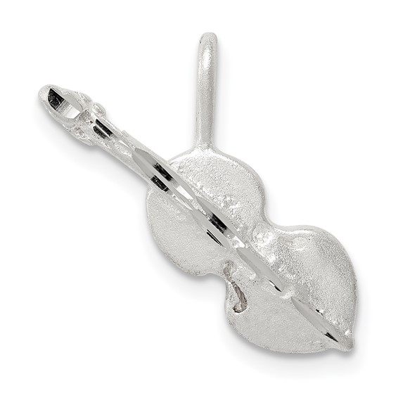 Sterling Silver Diamond Cut Violin Pendant